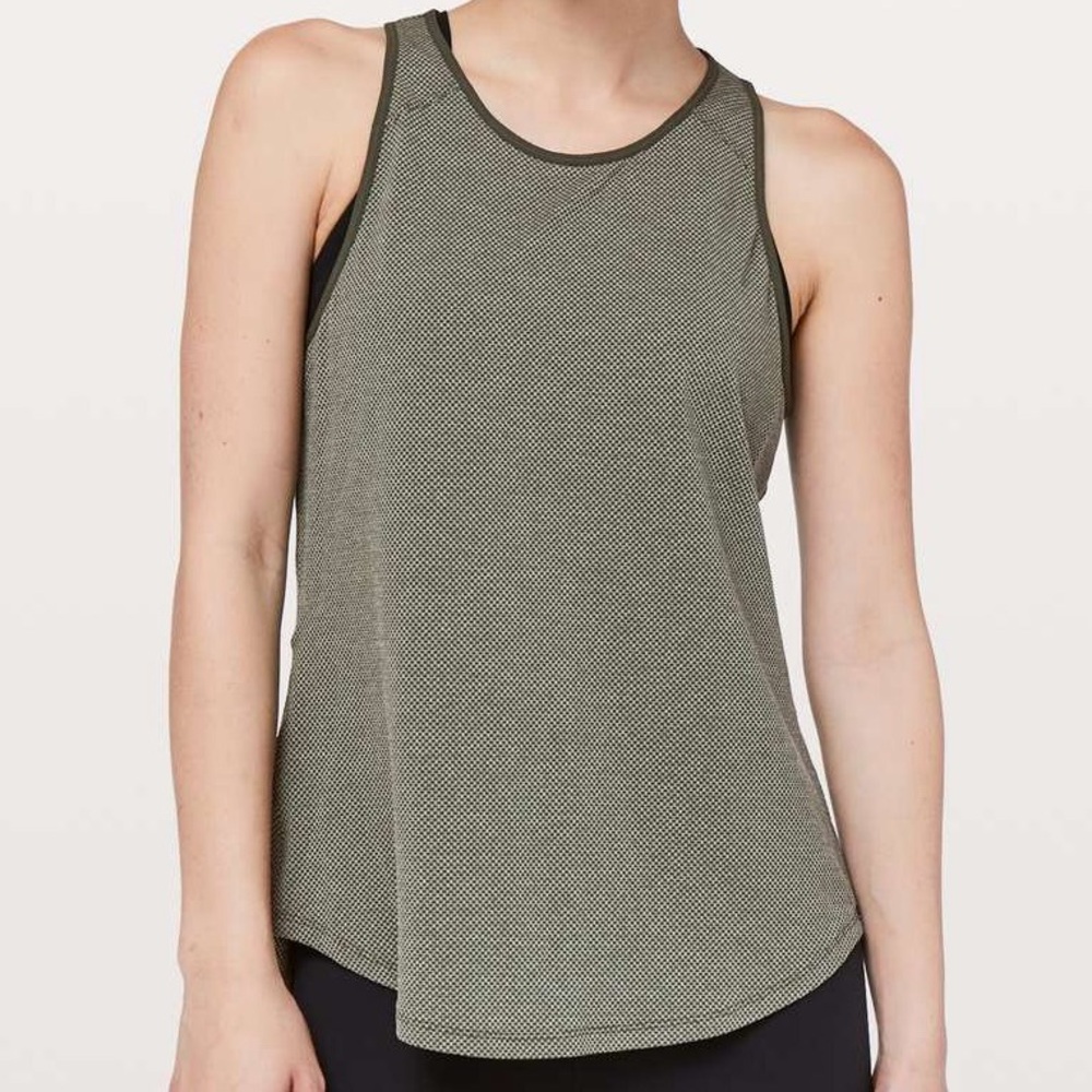Lululemon Open Up Tank ✧ Heathered Camo Green